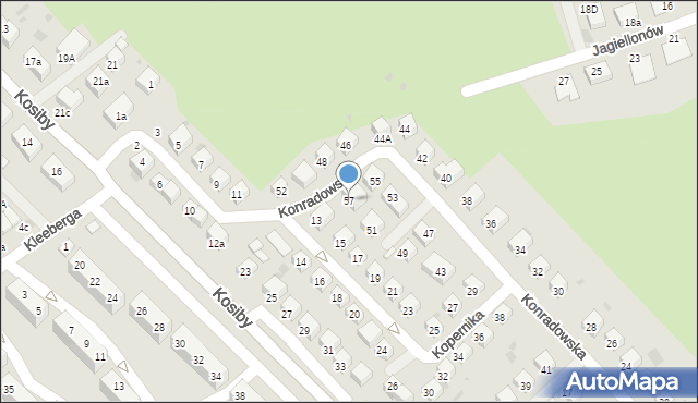 Bolesławiec, Konradowska, 57, mapa Bolesławca