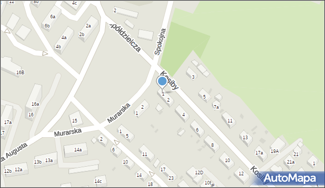 Bolesławiec, Kosiby Bronisława, 1, mapa Bolesławca