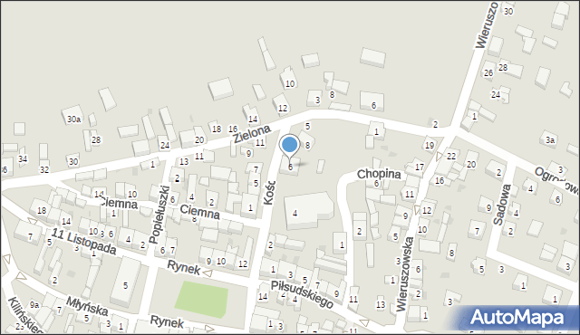 Bolesławiec, Kościelna, 6, mapa Bolesławca