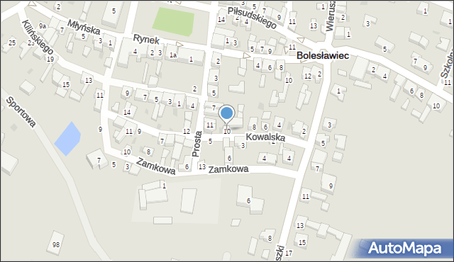 Bolesławiec, Kowalska, 10, mapa Bolesławca