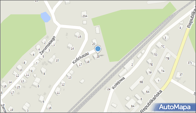 Bolków, Kościuszki Tadeusza, gen., 19, mapa Bolków