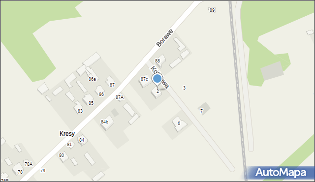 Borawe, Kolejowa, 2, mapa Borawe