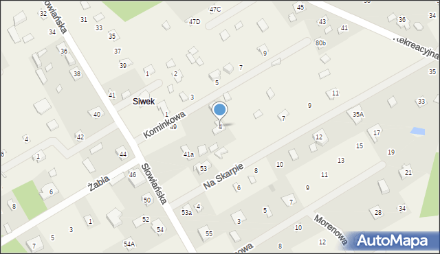 Borki, Kominkowa, 4, mapa Borki