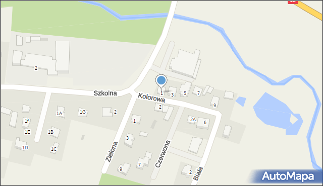 Borkowo Kościelne, Kolorowa, 1, mapa Borkowo Kościelne