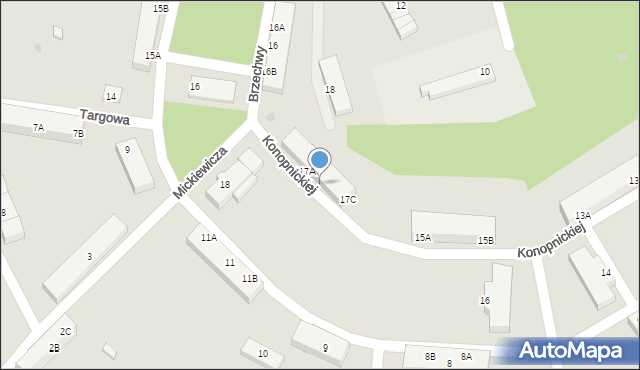 Borne Sulinowo, Konopnickiej Marii, 17B, mapa Borne Sulinowo