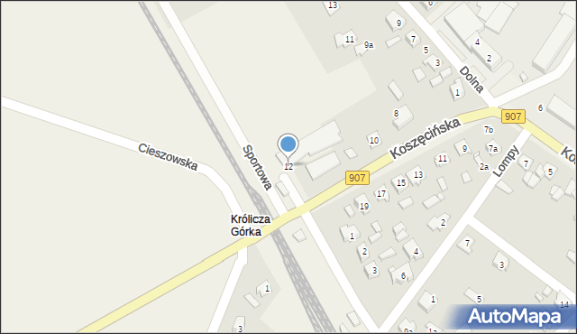 Boronów, Koszęcińska, 12, mapa Boronów