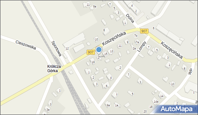 Boronów, Koszęcińska, 17, mapa Boronów