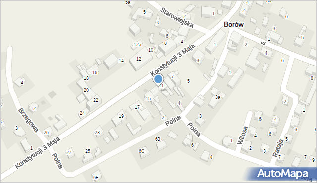 Borów, Konstytucji 3 Maja, 13, mapa Borów