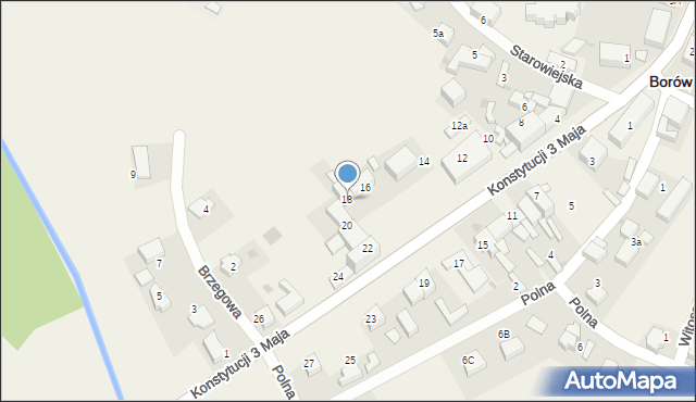 Borów, Konstytucji 3 Maja, 18, mapa Borów