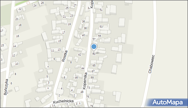 Borucin, Kopernika Mikołaja, 61, mapa Borucin