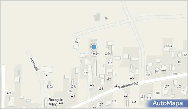 Borzęcin Duży, Kosmowska, 120a, mapa Borzęcin Duży