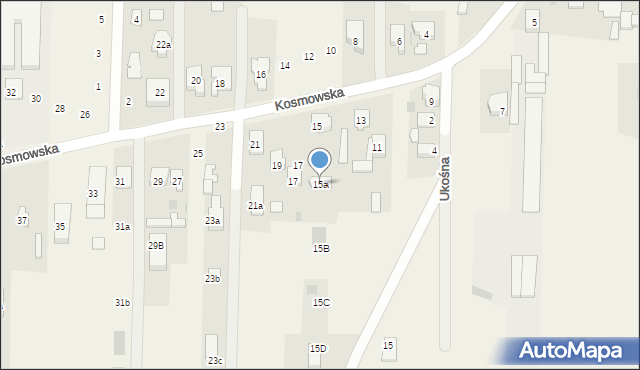 Borzęcin Duży, Kosmowska, 15a, mapa Borzęcin Duży