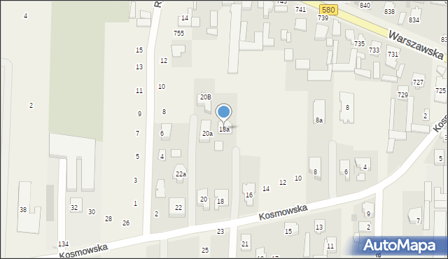 Borzęcin Duży, Kosmowska, 18a, mapa Borzęcin Duży