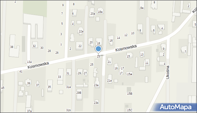 Borzęcin Duży, Kosmowska, 23, mapa Borzęcin Duży