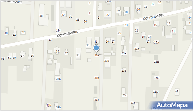 Borzęcin Duży, Kosmowska, 31a, mapa Borzęcin Duży