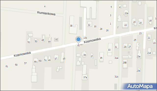 Borzęcin Duży, Kosmowska, 41, mapa Borzęcin Duży