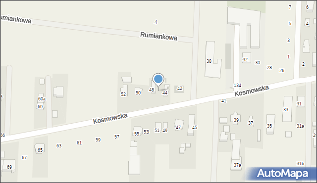Borzęcin Duży, Kosmowska, 46, mapa Borzęcin Duży