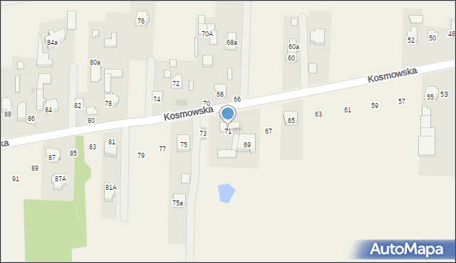 Borzęcin Duży, Kosmowska, 71, mapa Borzęcin Duży