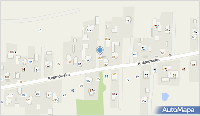 Borzęcin Duży, Kosmowska, 82, mapa Borzęcin Duży