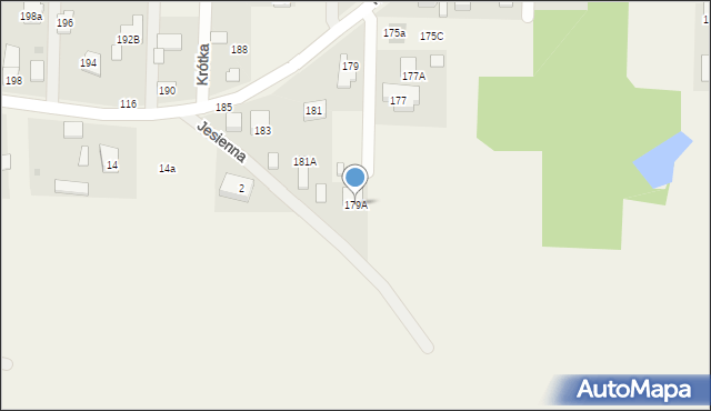 Borzęcin Mały, Kosmowska, 179A, mapa Borzęcin Mały