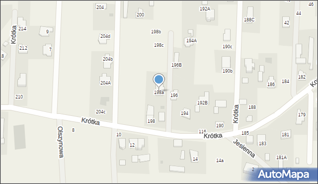 Borzęcin Mały, Kosmowska, 198a, mapa Borzęcin Mały