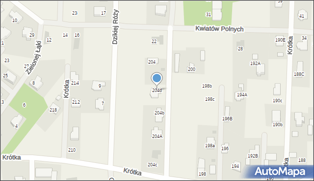 Borzęcin Mały, Kosmowska, 204d, mapa Borzęcin Mały