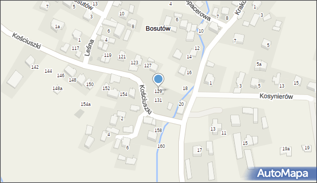 Bosutów, Kościuszki Tadeusza, gen., 129, mapa Bosutów