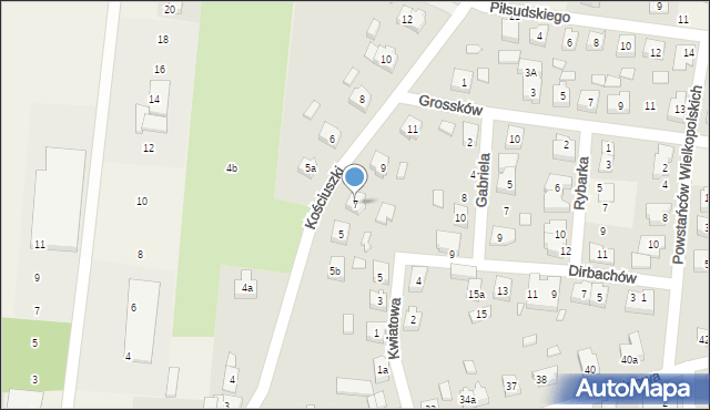 Bralin, Kościuszki Tadeusza, gen., 7, mapa Bralin