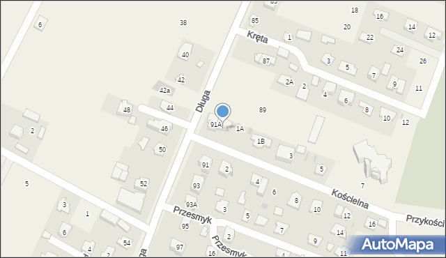 Bramki, Kościelna, 1, mapa Bramki