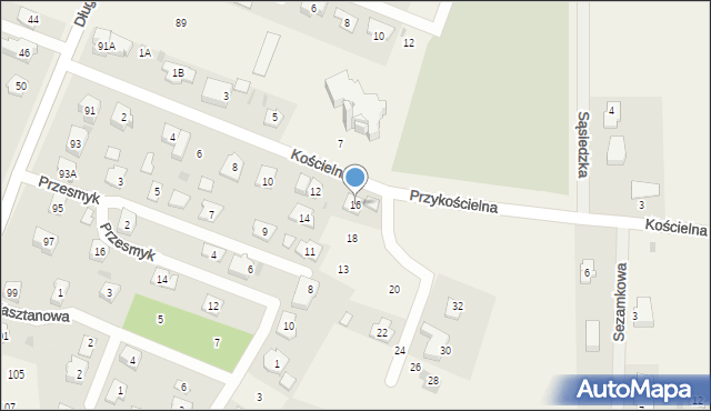 Bramki, Kościelna, 16, mapa Bramki