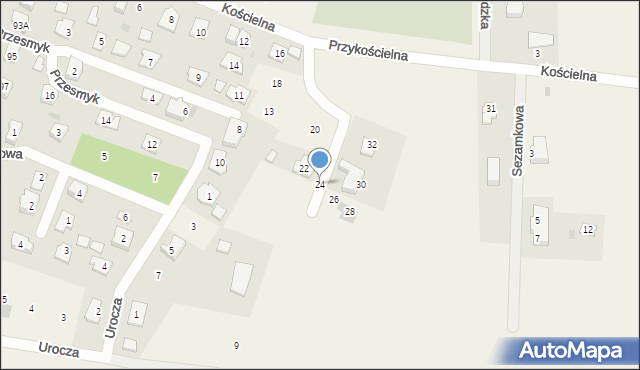 Bramki, Kościelna, 24, mapa Bramki