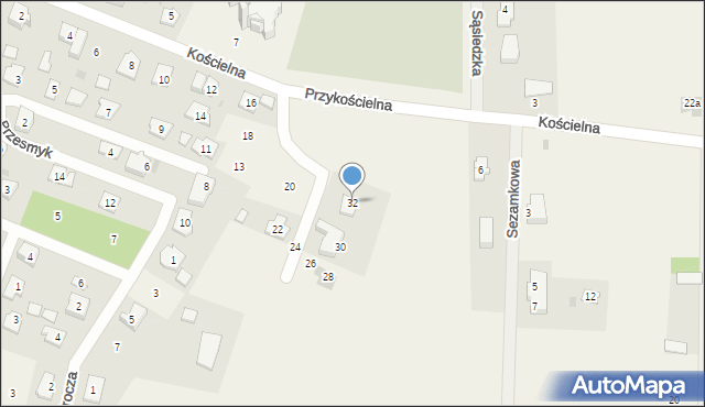 Bramki, Kościelna, 32, mapa Bramki