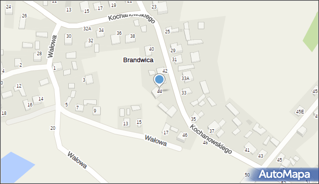 Brandwica, Kochanowskiego Jana, 44, mapa Brandwica