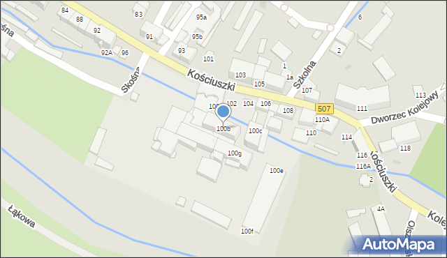 Braniewo, Kościuszki Tadeusza, gen., 100b, mapa Braniewo
