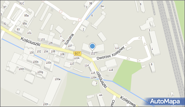Braniewo, Kościuszki Tadeusza, gen., 111, mapa Braniewo