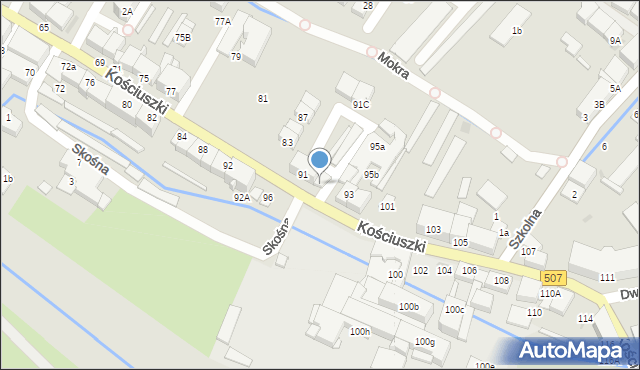 Braniewo, Kościuszki Tadeusza, gen., 91A, mapa Braniewo