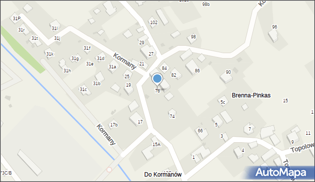 Brenna, Kormany, 78, mapa Brenna