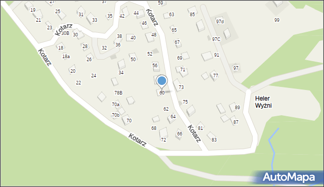 Brenna, Kotarz, 60, mapa Brenna