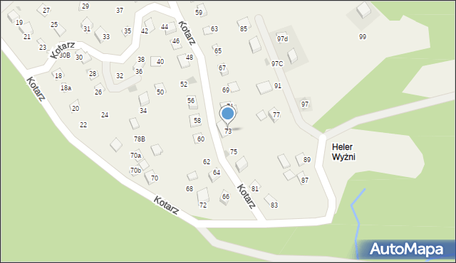 Brenna, Kotarz, 73, mapa Brenna