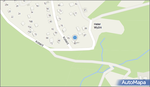 Brenna, Kotarz, 83, mapa Brenna