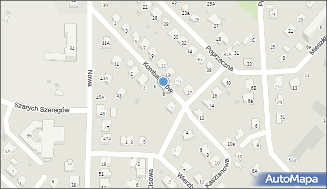 Brodnica, Kombatantów, 8, mapa Brodnica