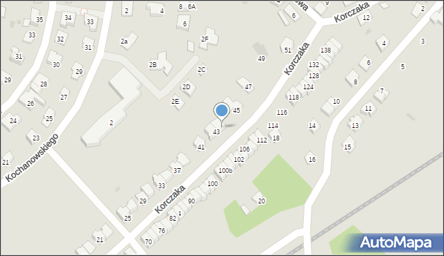 Brodnica, Korczaka Janusza, 43A, mapa Brodnica