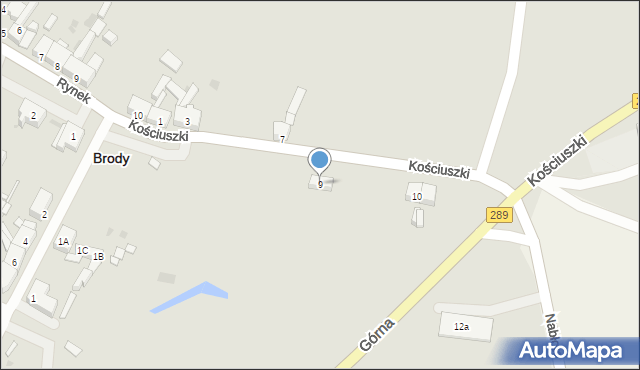 Brody, Kościuszki Tadeusza, gen., 9, mapa Brody