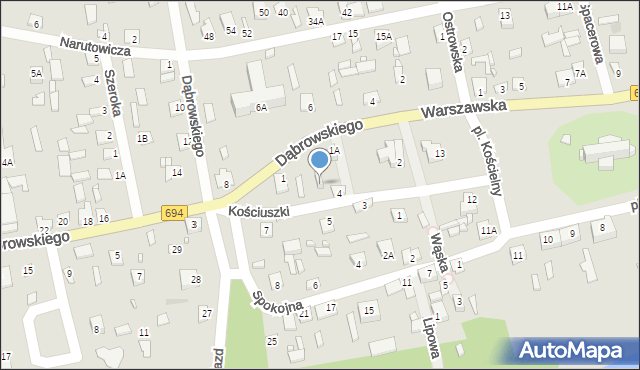 Brok, Kościuszki Tadeusza, gen., 6, mapa Brok