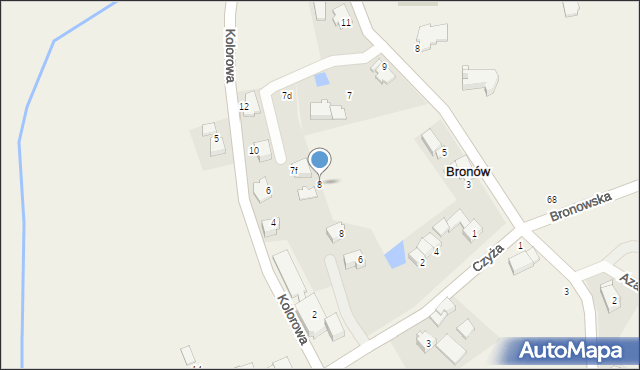 Bronów, Kolorowa, 8, mapa Bronów