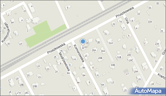 Brwinów, Komorowska, 12, mapa Brwinów