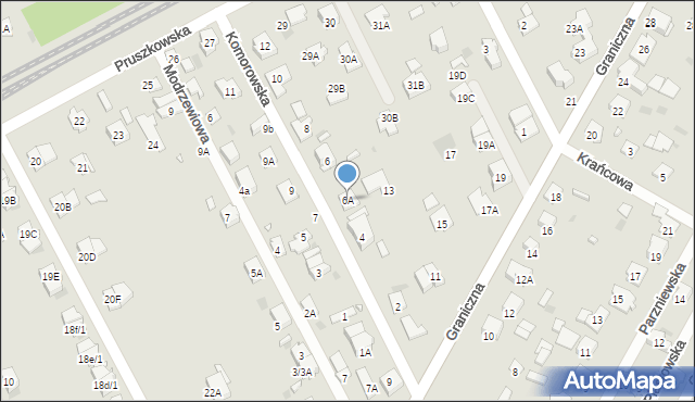 Brwinów, Komorowska, 6A, mapa Brwinów