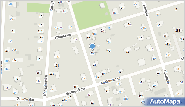 Brwinów, Konspiracji, 20, mapa Brwinów