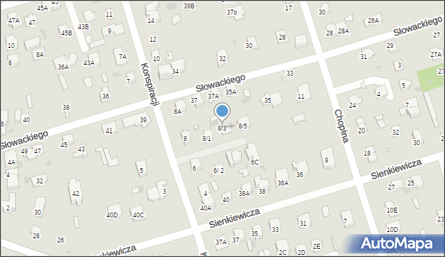 Brwinów, Konspiracji, 8/3, mapa Brwinów