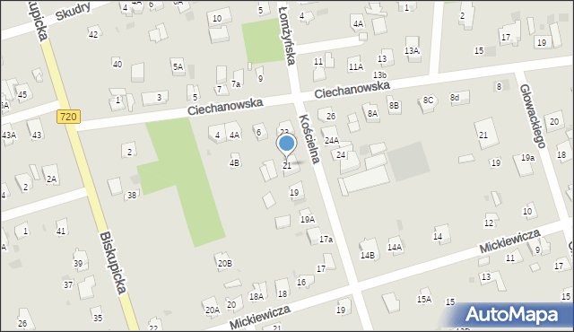 Brwinów, Kościelna, 21, mapa Brwinów